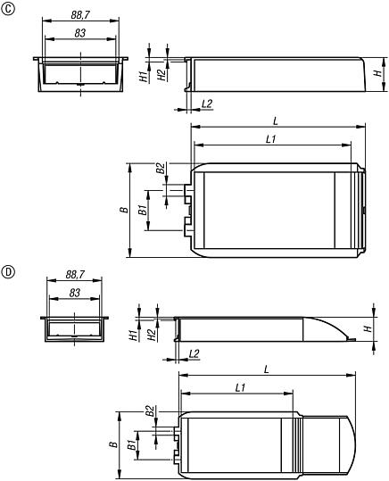 Caixas organizadoras (porta-componentes) de plástico para ranhura de perfil do tipo I, ranhura de perfil do tipo B e perfil de encaixe