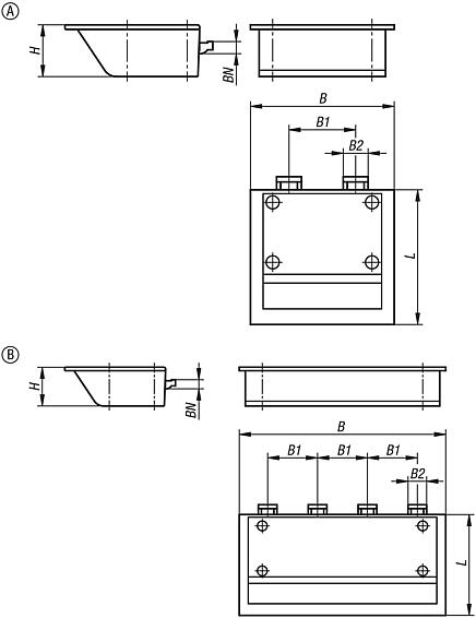 Caixas organizadoras (porta-componentes) de plástico para ranhura de perfil do tipo I, ranhura de perfil do tipo B e perfil de encaixe