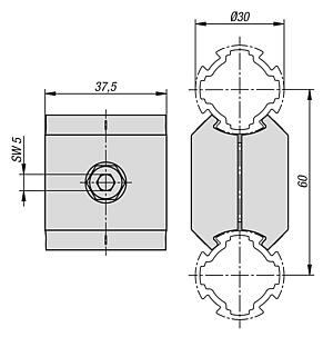 Conector paralelo Ø30 tipo I