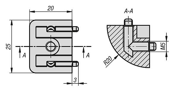 Conector de canto para suporte de painel de vidro