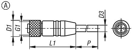 Conector de encaixe com conexão roscada, forma A