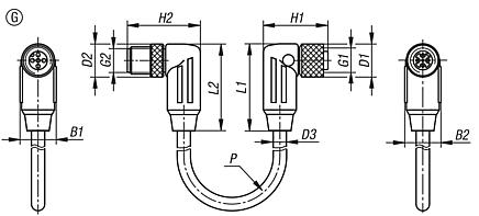 Conector de encaixe com conexão roscada, forma G