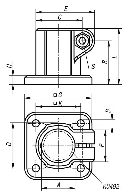 Abraçadeiras com pedestal em plástico