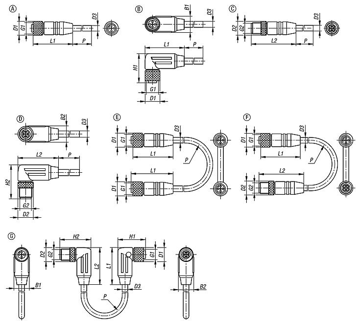 Conector de encaixe com conexão roscada blindada