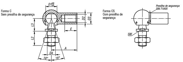 Articulações angulares DIN 71802