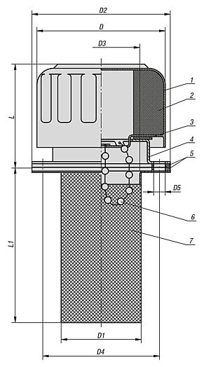 Bocal de enchimento de aço com flange de montagem