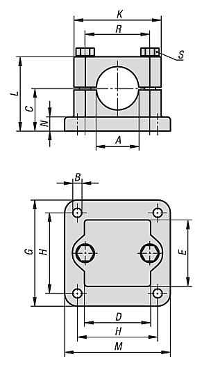 Abraçadeiras com flange em alumínio