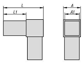 Conector de encaixe de conexão angular direita