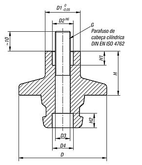Adaptador de redução para sistema modular de 5 eixos UNILOCK tamanho de sistema 50 mm