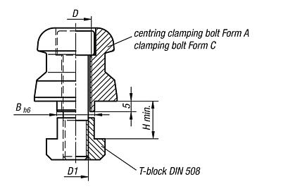 UNILOCK T-slot centring clamp bolt size 80 mm