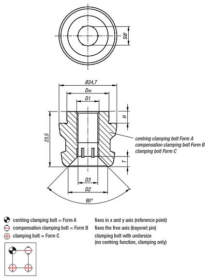 UNILOCK clamping bolts system size 50 mm