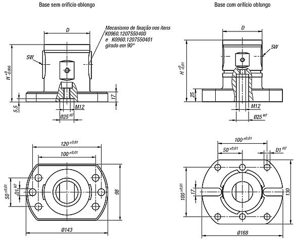 Módulo básico de 5 eixos UNILOCK Tamanho de sistema 80 mm