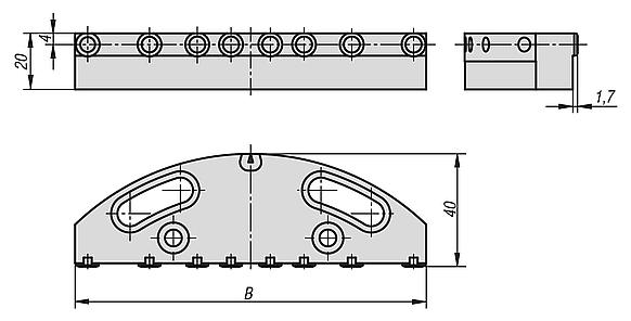 Jaw plates with pins for pendulum jaw 5-axis clamping system compact
