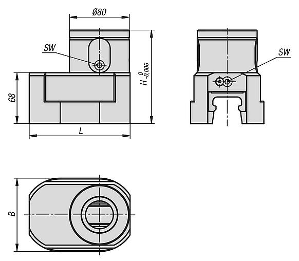 Módulo básico de 5 eixos UNILOCK VARIO tamanho de sistema 80 mm