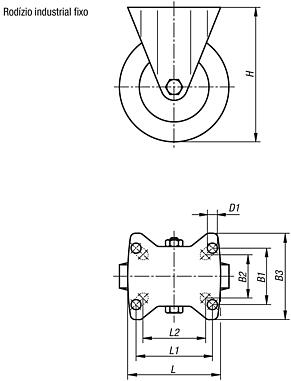 Rodízio industrial fixo, eletricamente condutivo