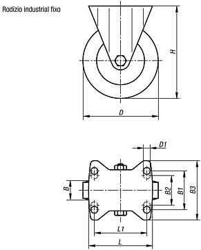 Rodízio industrial fixo