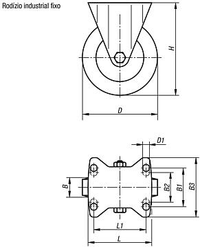 Rodízio industrial fixo