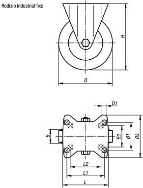 Rodízio industrial fixo