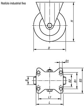 Rodízio industrial fixo