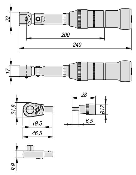 Chave de torque para sistema de fixação modular de 5 eixos