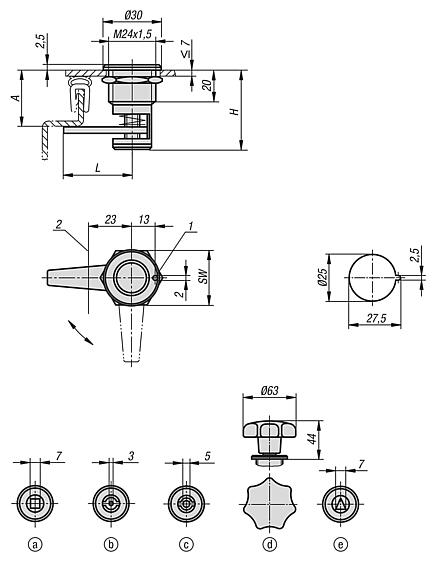 Fechos lingueta de compressão com curso de ajuste variável