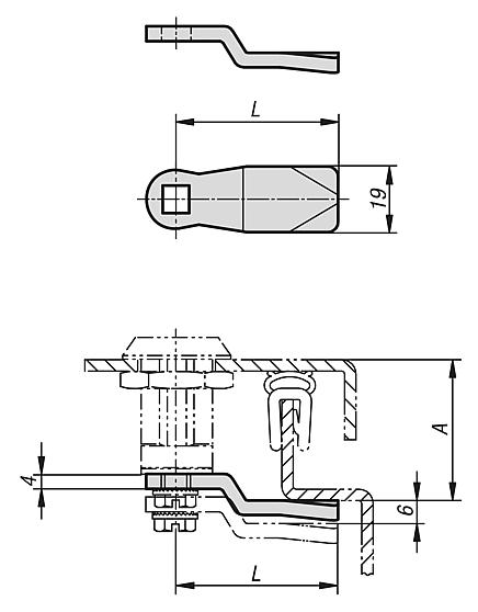 Lingueta para fechos lingueta de compressão