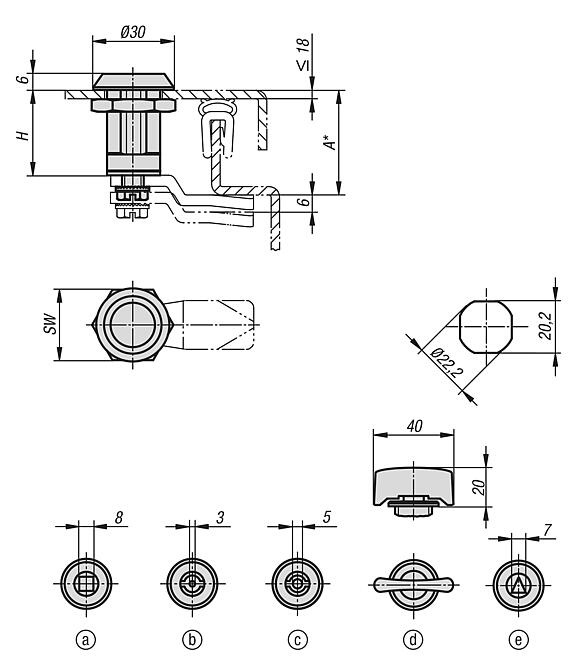 Fechos lingueta de compressão de zinco