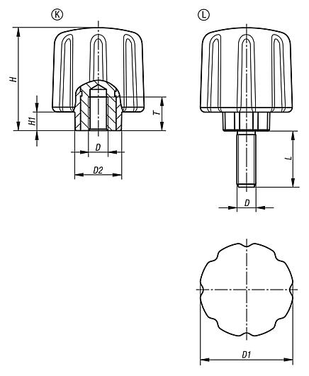 Manípulos de aperto ergonômicos