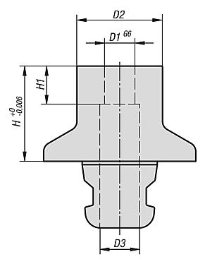 Adaptador de redução para sistema modular de 5 eixos UNILOCK tamanho de sistema 80 mm