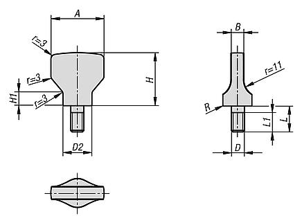 Parafusos borboleta para anéis de vedação e arruelas Hygienic USIT® Freudenberg Process Seals