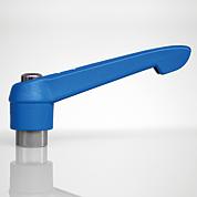 Alavanca de aperto regulável rosca fêmea plástico azul