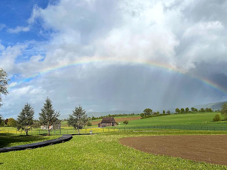 Lago para captação de água de chuva