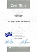 Certificado de serviço TUV muito bom